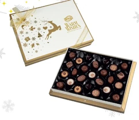 ÇEŞİTLİ ÇİKOLATALI PRALİNLER NOEL ELMAS KUTUSU 285 g