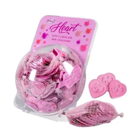 SÜT ÇİKOLATALI KALP (PEMBE) 63 g
