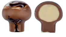 TAHİN VE BEYAZ ÇİKOLATA DOLGULU SÜT ÇİKOLATALI MANTAR ŞEKLİNDE PRALİNLER 2,4 kg
