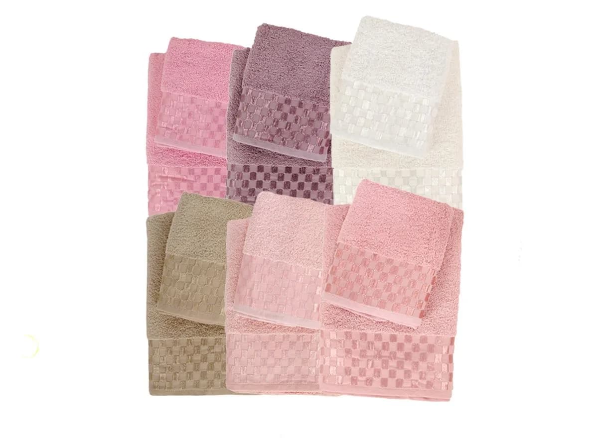 Bambu Soft Dama Desenli Banyo Havlu Takımı 6 Renk