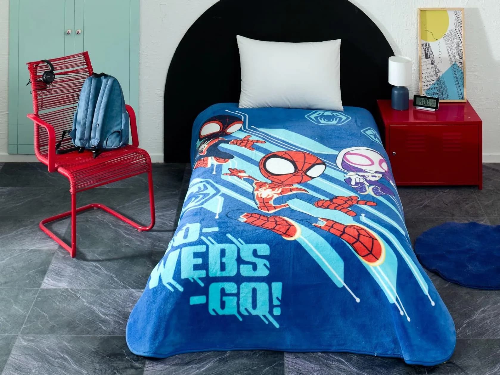 Spiderman Lisanslı Tek Kişilik Battaniye