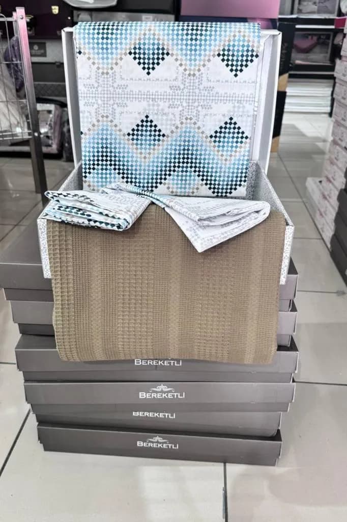 Çeyiz Diyarı Petek Çift Kişilik Pamuklu Pike Takımı
