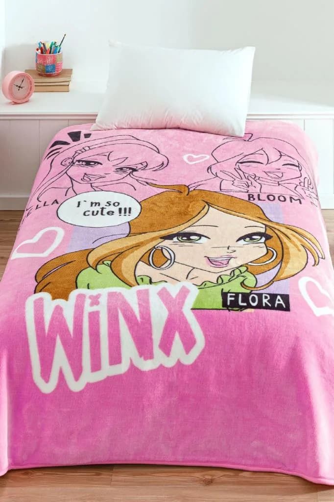 Winx Lisanslı Tek Kişilik Battaniye