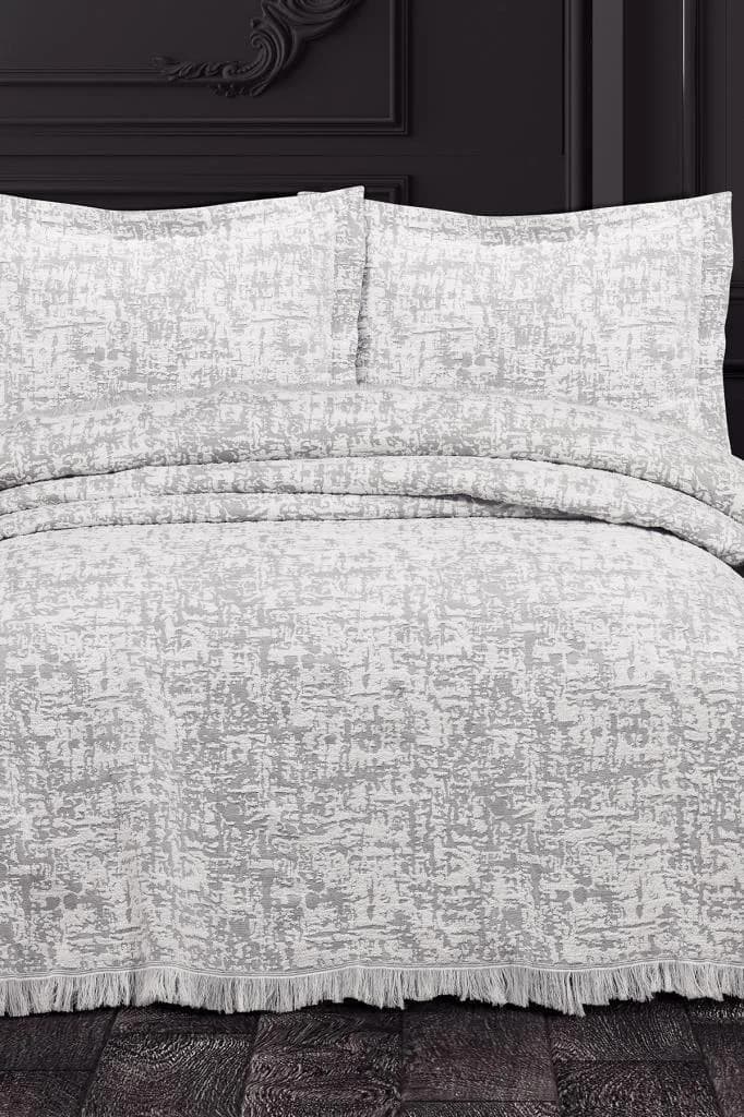 Puffy Pamuk Çift Kişilik Battaniye Takımı 220x240 Gri