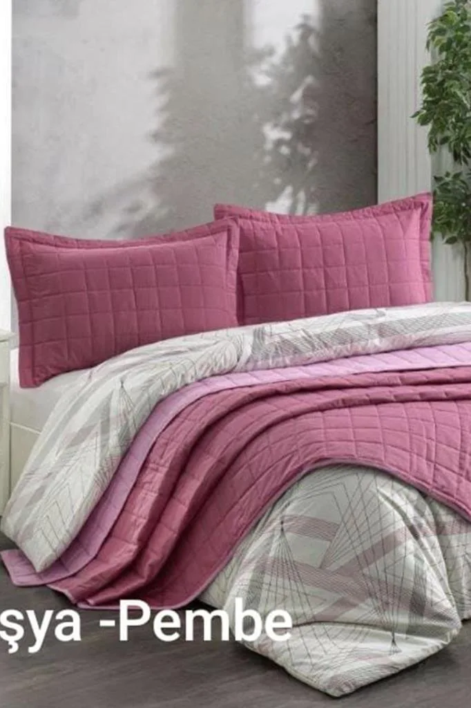 Kristal Casual 7 Parça Çift Taraflı Gelin Seti Fuşya - Pembe