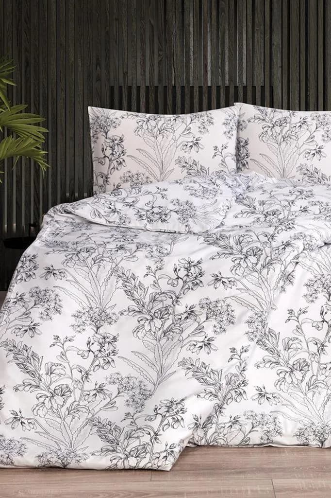 Şaiya 4 Parça Çift Kişilik Pamuk Saten Nevresim Takımı