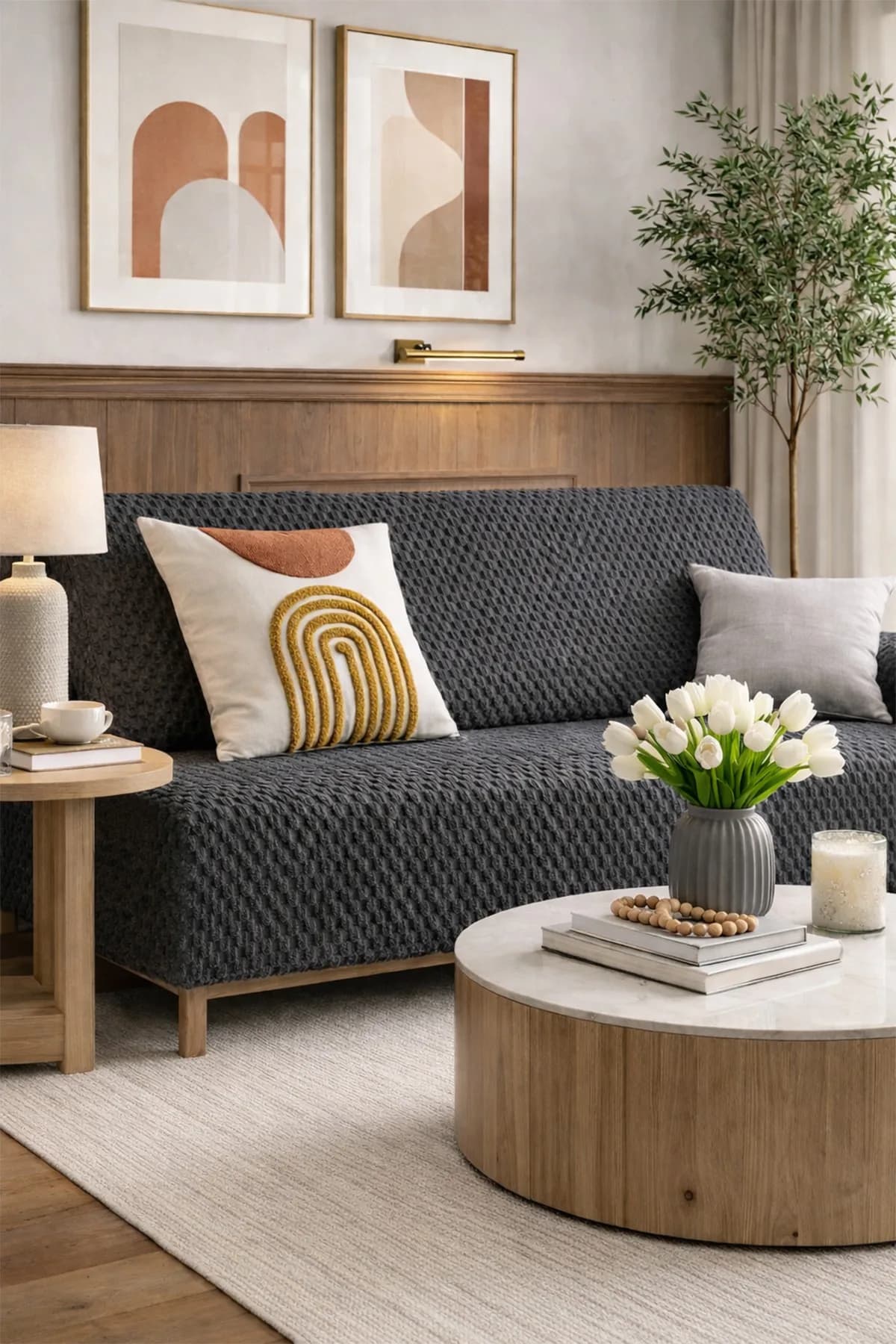 Sofa Cover Pelüş Kaymaz Tabanlı Koltuk Örtüsü 170x215 Cm