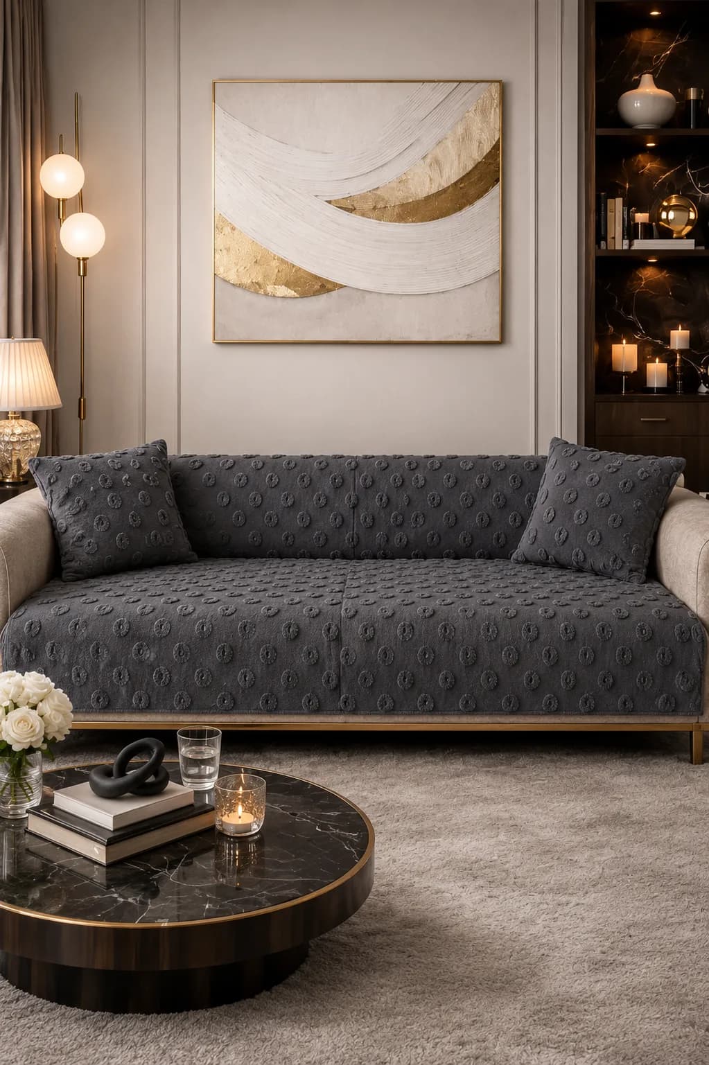 Konik Kırlent Kılıfı Hediyeli 170x210 cm Pamuklu Koltuk Örtüsü