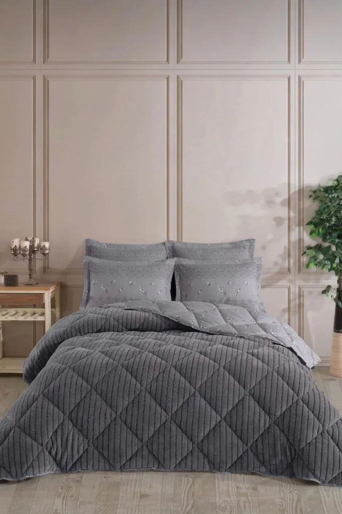 Wellsoft Jakarlı Uyku Seti 4 Parça Çift Kişilik