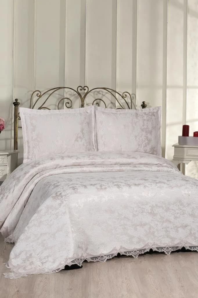 Fransız Dantelli Edge Çift Kişilik Yatak Örtüsü 230x250 cm