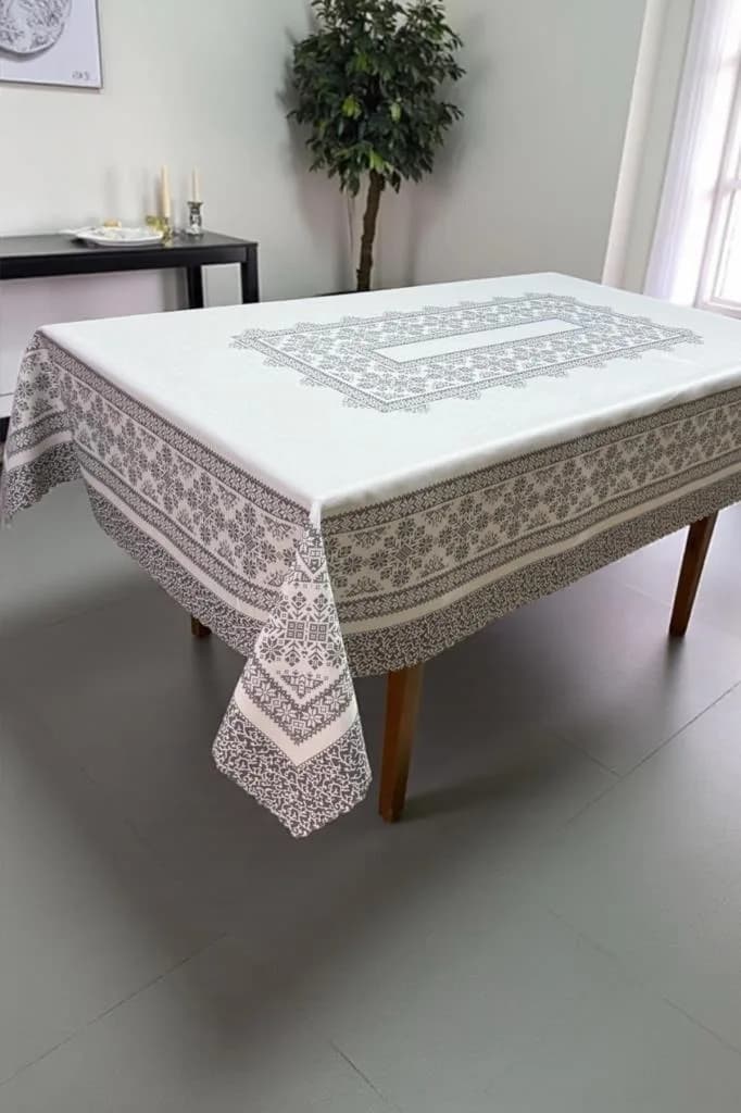 Nazen Dertsiz Masa Örtüsü 150x220 cm Gri