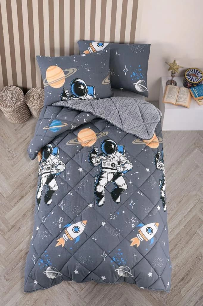 Astronot Wellsoft Jakarlı Genç Ve Çocuk Uyku Seti 3 Parça