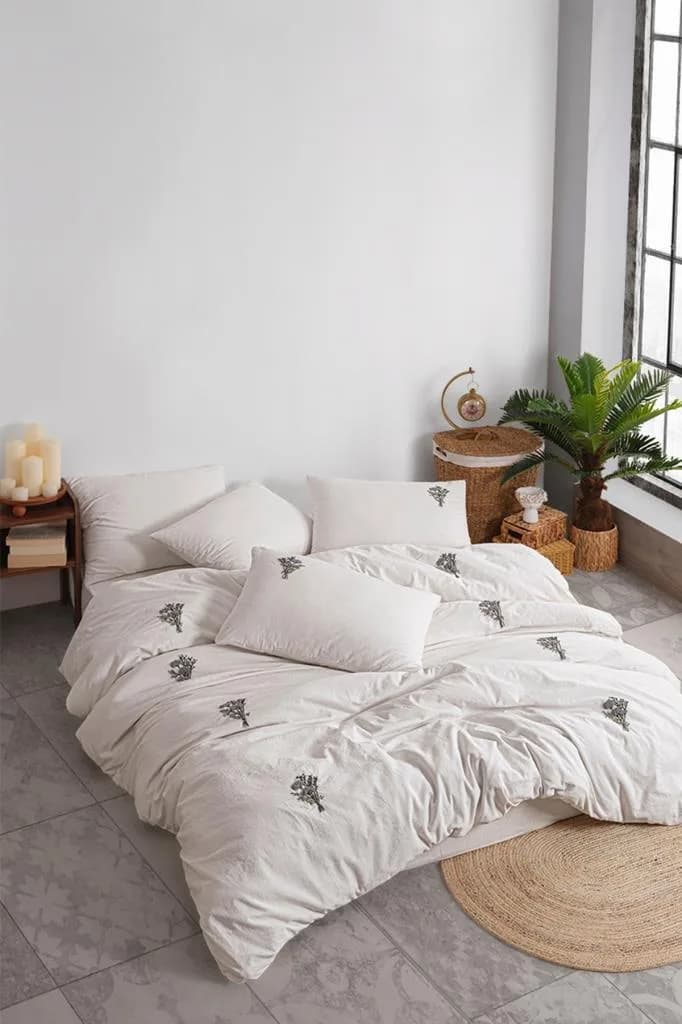 Jade 6 Parça %100 Pamuk Çift Kişilik Nevresim Takımı