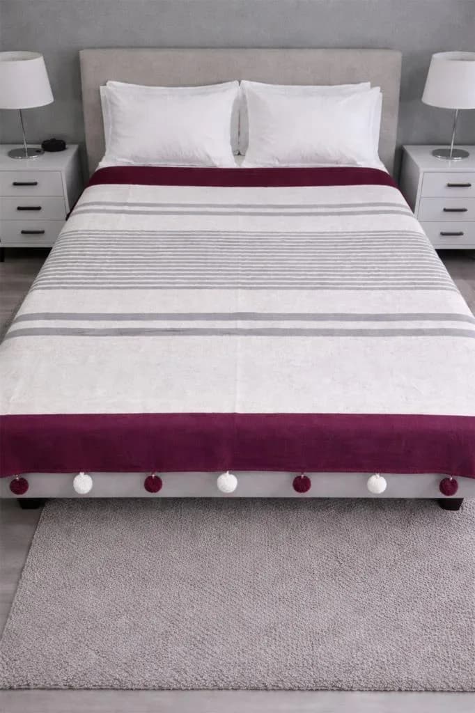 Merinos Colorway Cacao Double Bed Cotton Blanket 180x220 cm