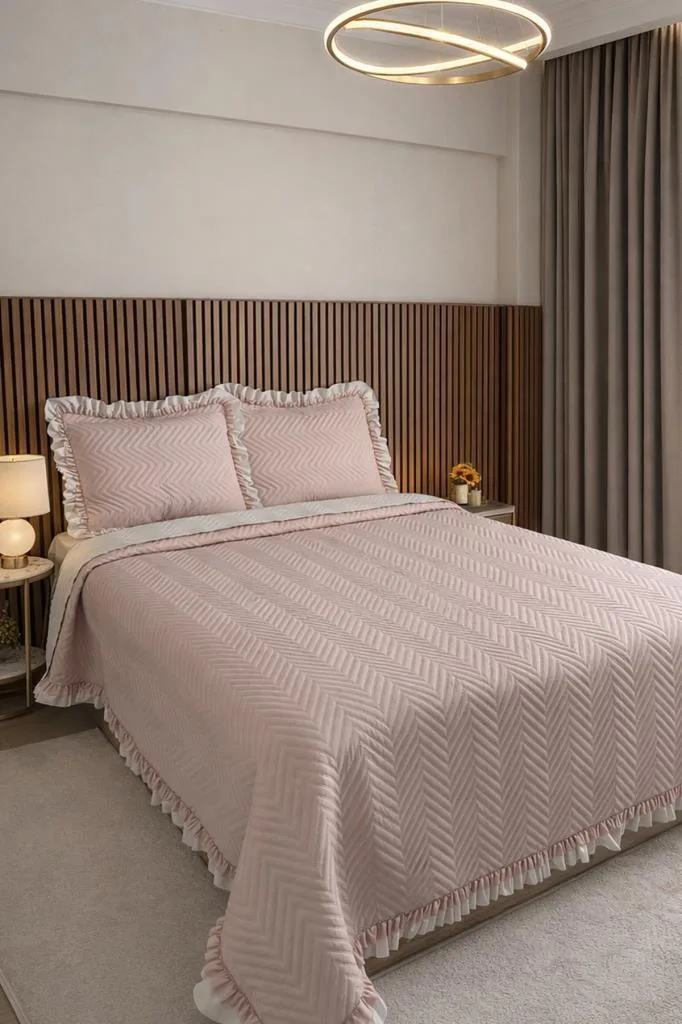 Gonca Çift Taraflı Çift Kişilik Yatak Örtüsü 230x250
