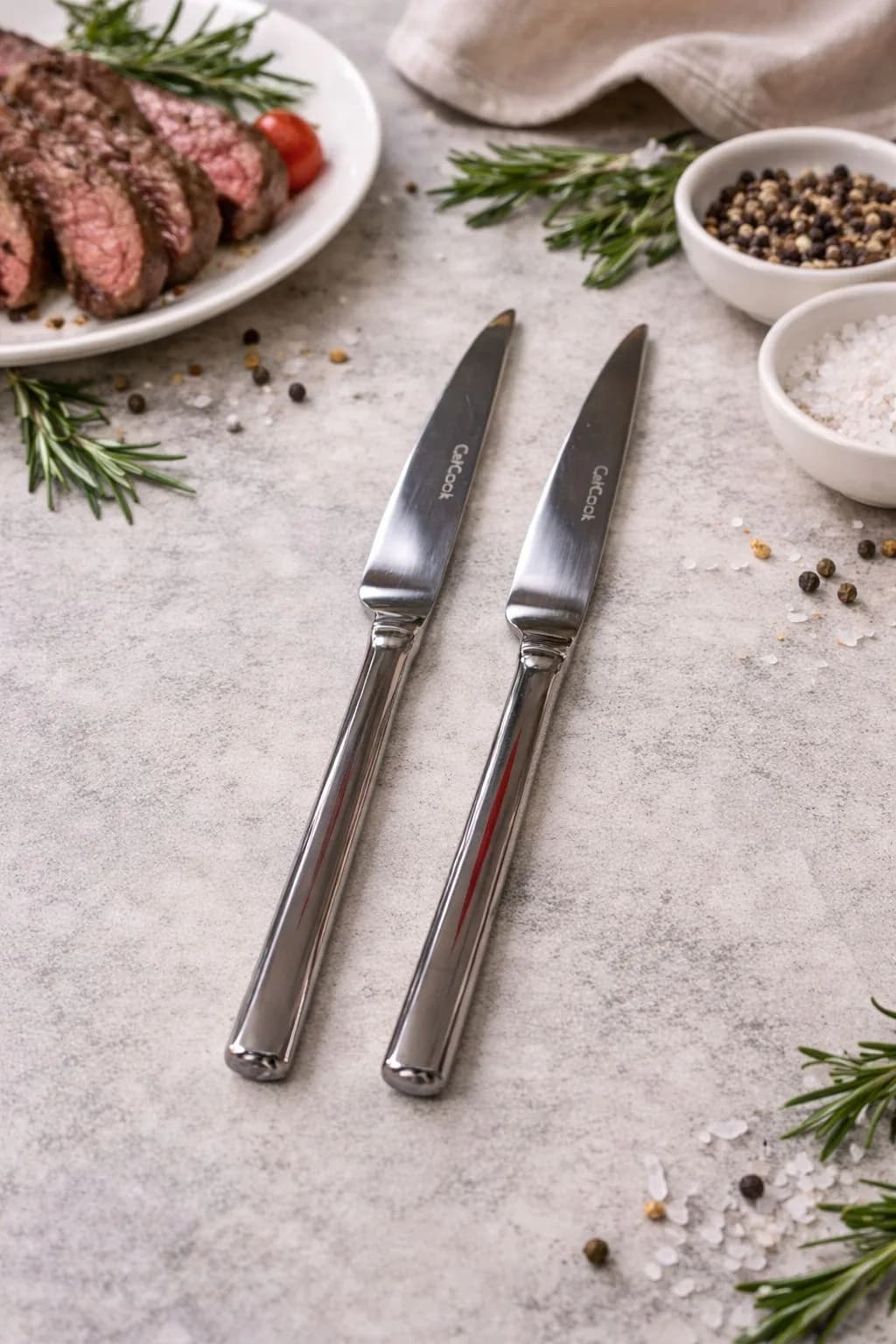 ÇETCOOK STAR 18/10 ÇELİK 2li YEMEK BIÇAĞI SETİ