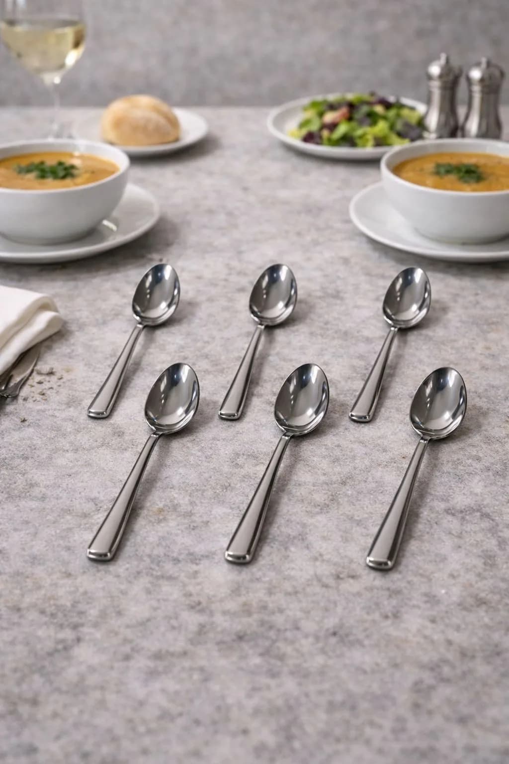 ÇETCOOK STAR 18/10 ÇELİK 6'lı YEMEK KAŞIĞI SETİ