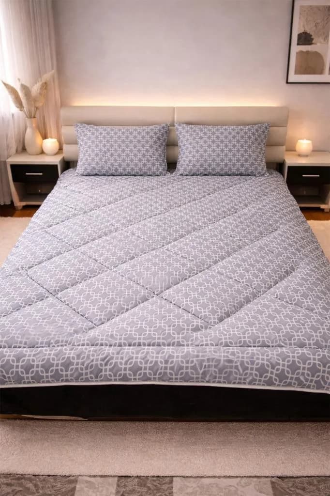Geometrik Wellsoft 195x215 Cm Çift Kişilik Yorgan Takımı