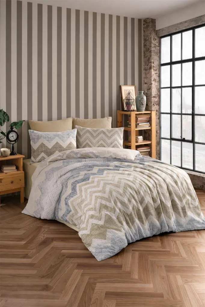 Çeyiz Diyarı Zigzag Dört Mevsim Çift Kişilik Nevresim Takımı