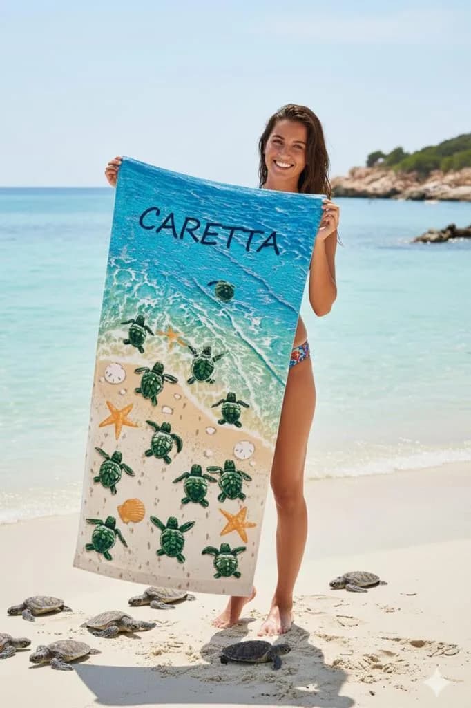 Caretta %100 Pamuk 75x150 cm Plaj Havlusu