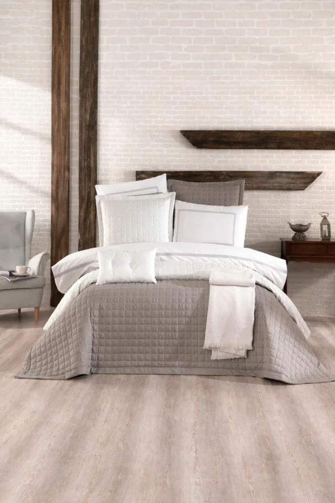 Lizbon Modern 9 Parça Gelin Seti Gri - Gümüş
