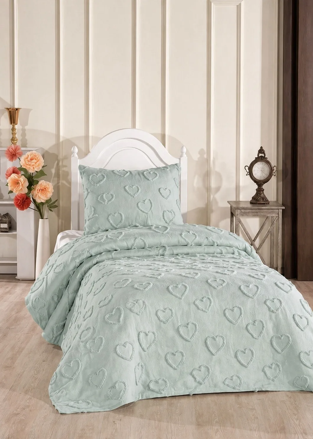 Çeyiz Diyarı Pure Love 2 Parça Tek Kişilik Pike Takımı