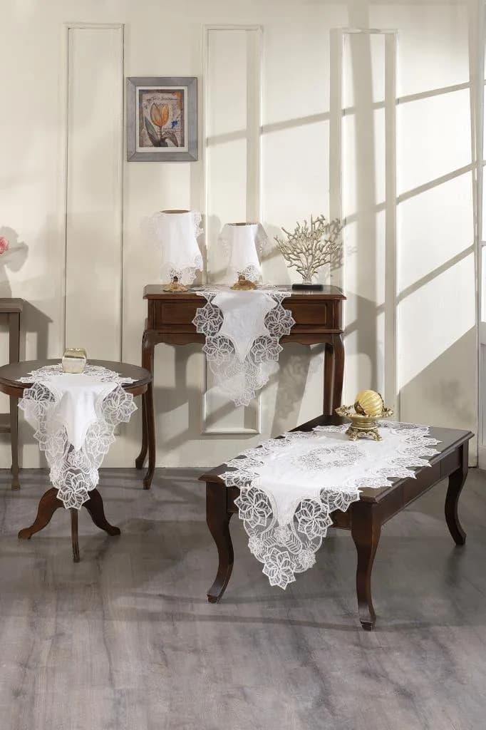 Valentina Salon Takımı 5 Parça Krem