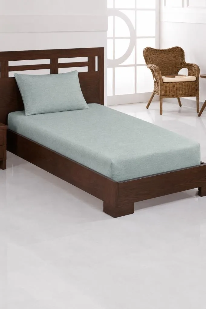 Penye Tek Kişilik 120x200 cm Lastikli Çarşaf Çağla Yeşili