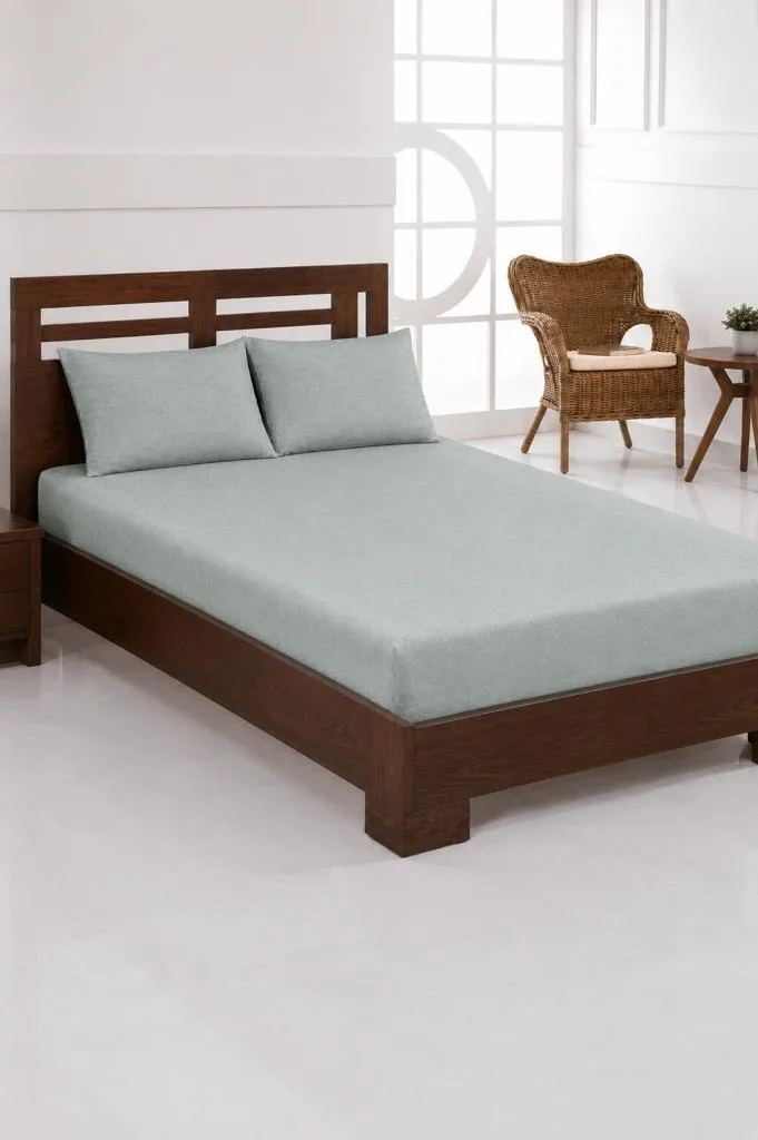Penye Çift Kişilik 180x200 cm Lastikli Çarşaf Çağla Yeşili