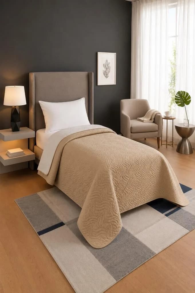 Nova Ultrasonik Kapitoneli Çift Taraflı Tek Kişilik 160x210 cm Kırlentsiz Tek Pike
