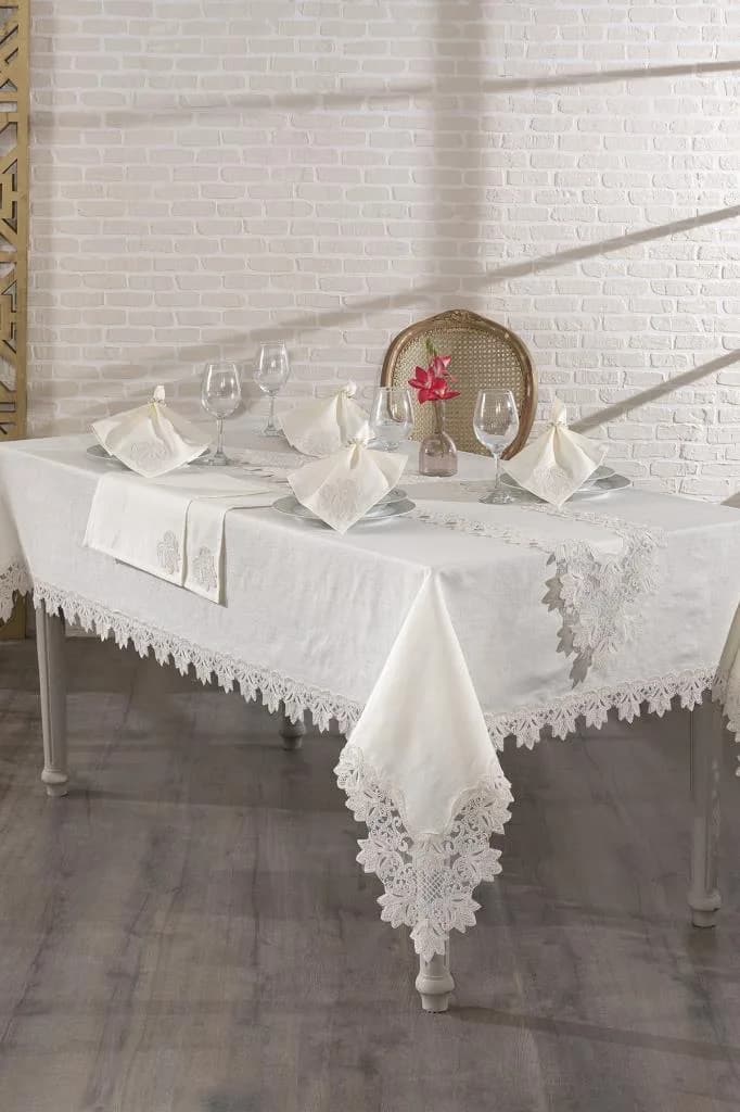 Narin Masa Örtüsü 26 Parça Krem