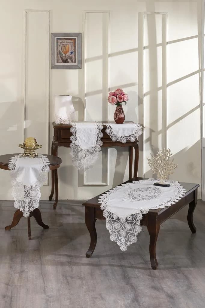 Elisya Salon Takımı 5 Parça Krem