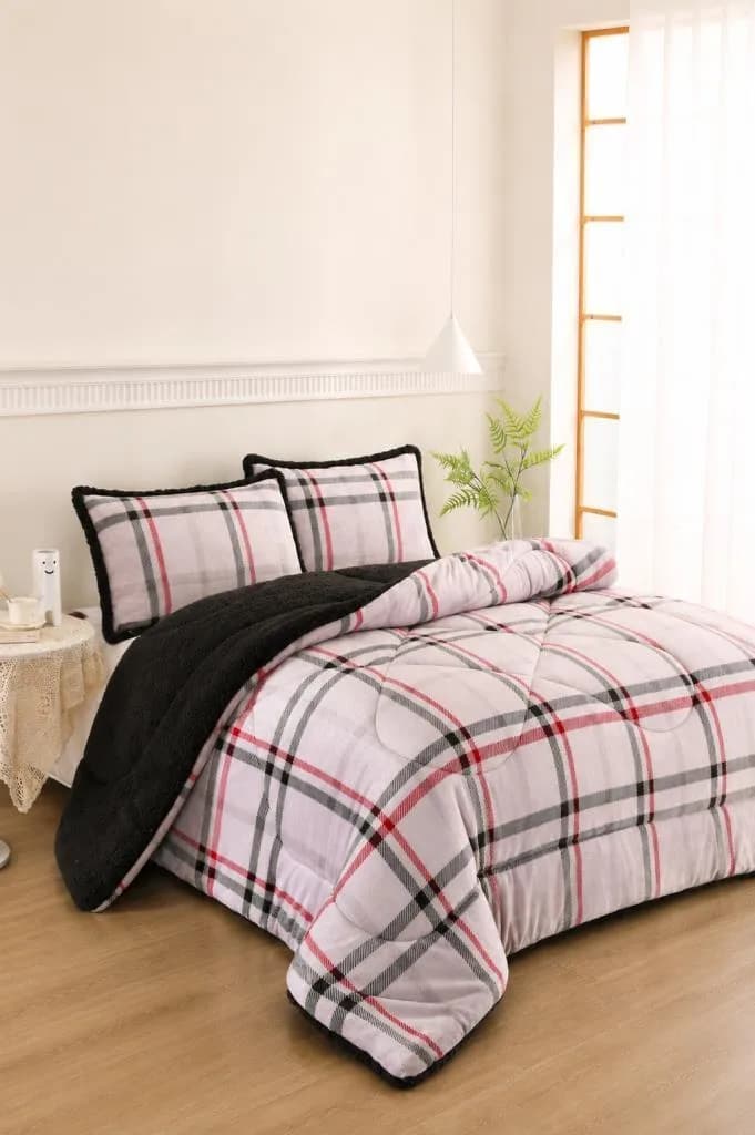 Spring Desenli Peluş Comforter Set