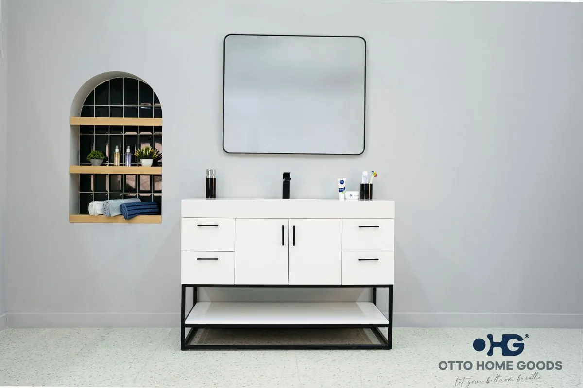 Solana Beyaz 48" Banyo Dolabı
