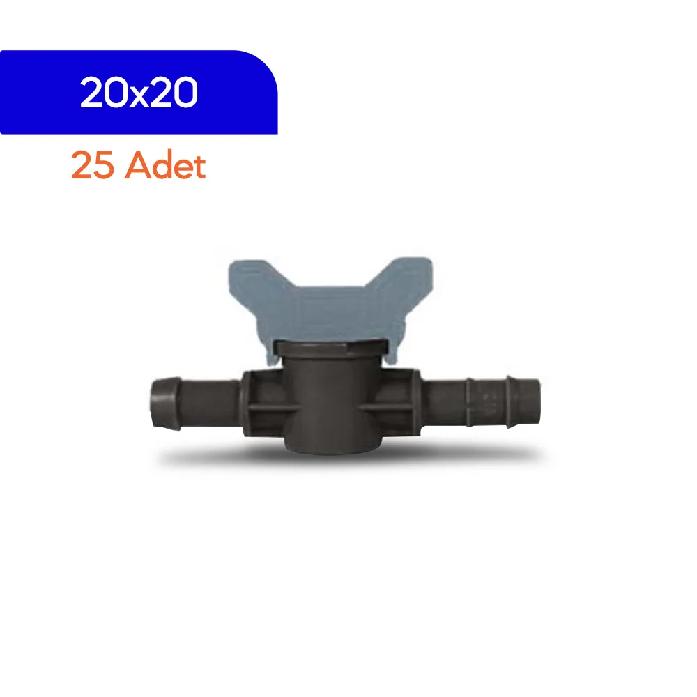 Akplas - Tarım Sulama Sistemleri-Mini Vana- Conta Çıkışlı Kurtağzı 20*20 25 Adet