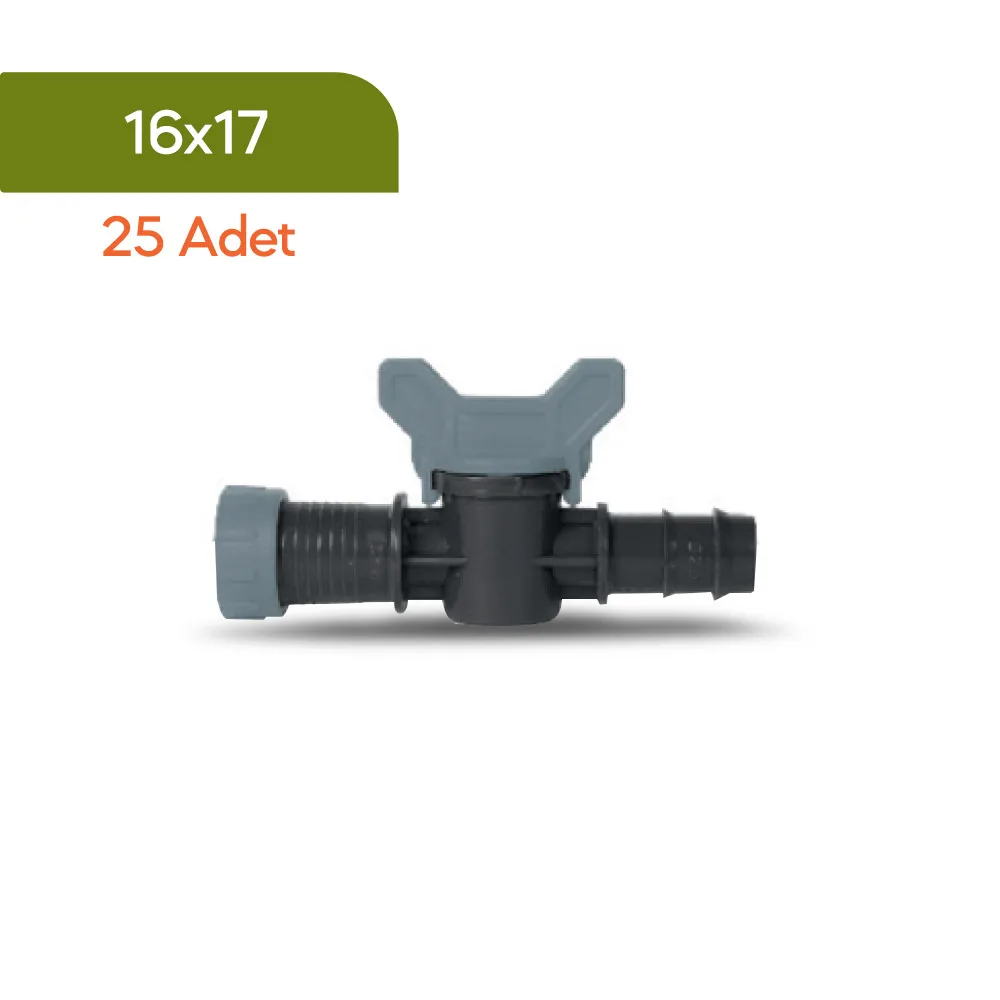 Akplas - Tarım Sulama Sistemleri - Mini Vana -Kurtağzı Yüzüklü- 16*17 25 Adet