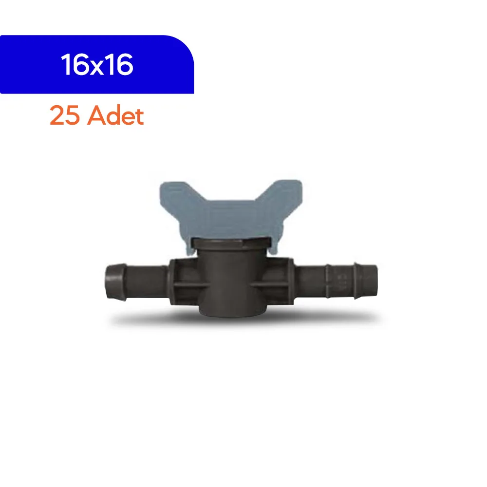 Akplas - Tarım Sulama Sistemleri-Mini Vana- Conta Çıkışlı Kurtağzı 16*16 25 Adet