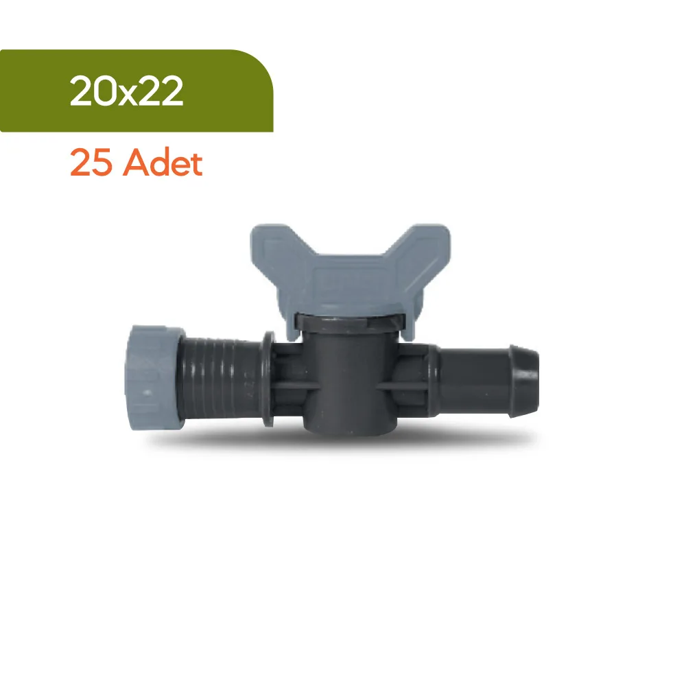 Akplas - Tarım Sulama Sistemleri-Mini Vana- Conta Çıkışlı-Yüzüklü 20*22 25 Adet
