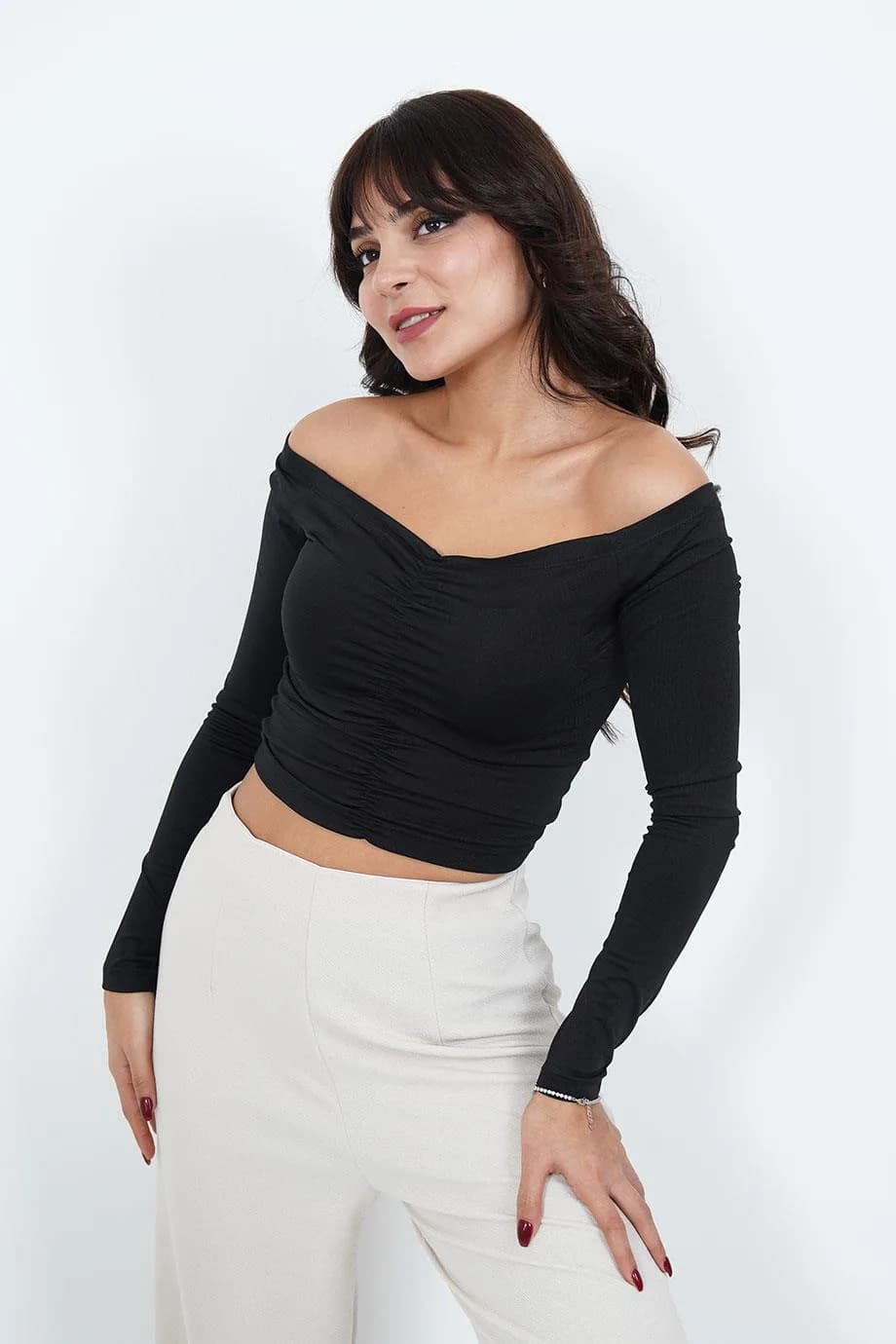 Straplez Toptan Siyah Bluz - Siyah