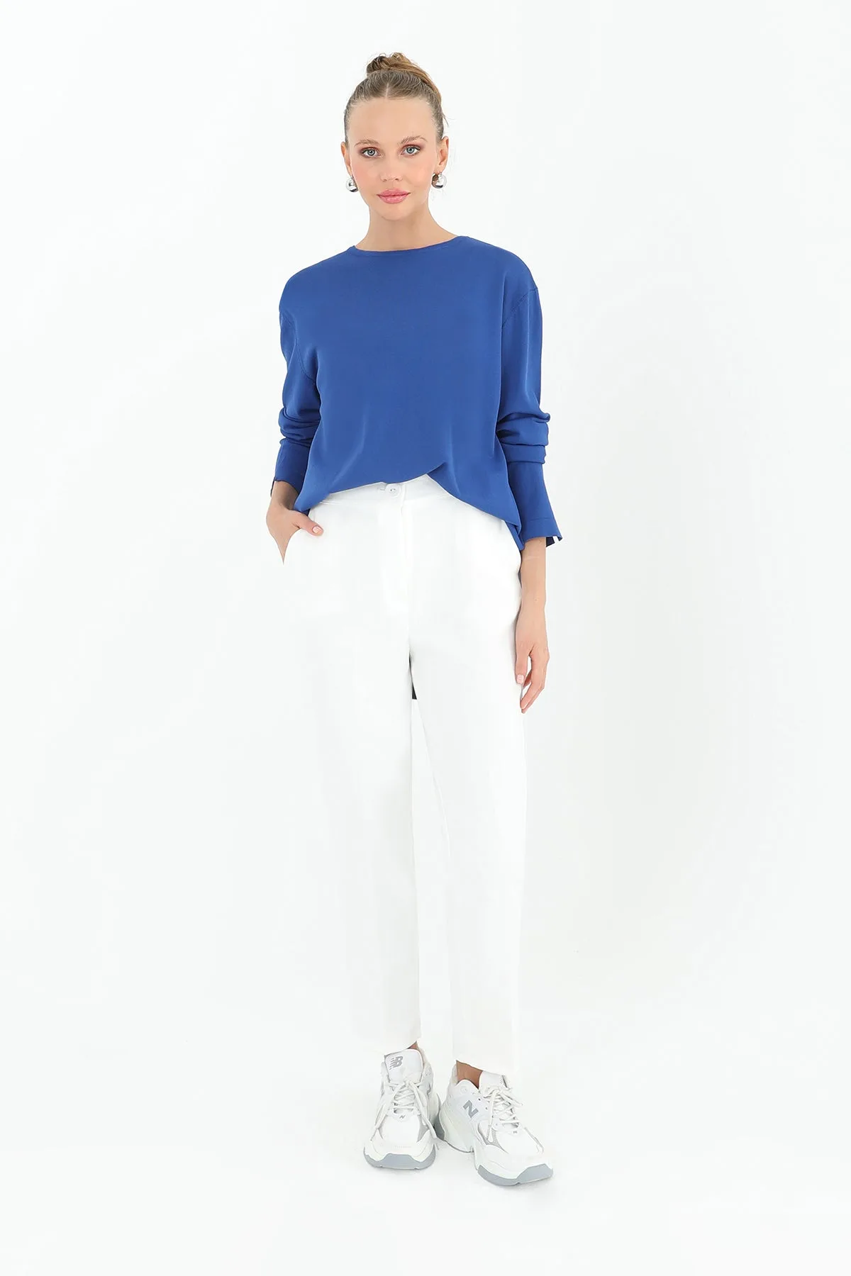 Kadın Havuç Form Kumaş Pantolon - 18118PNT - ECRU
