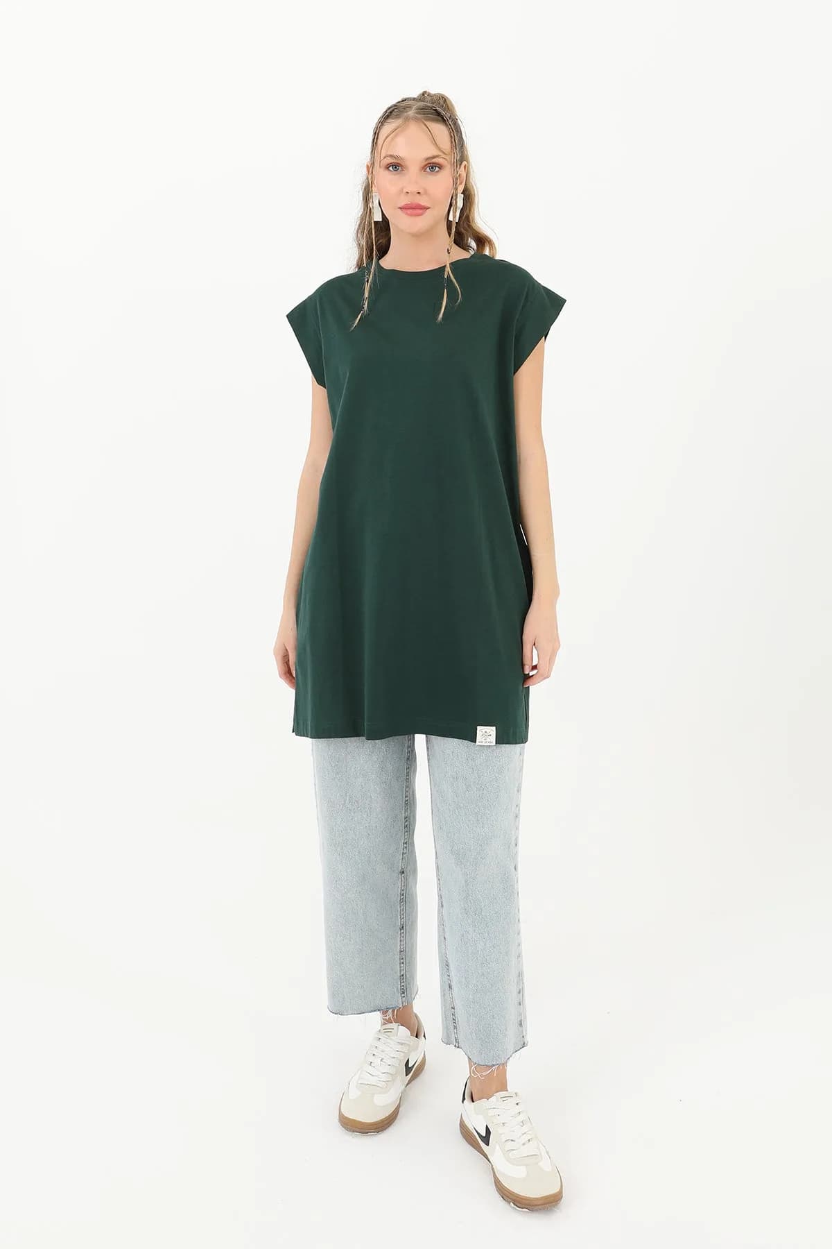 Kadın Basic Kolsuz T-shirt - 30725TUN - CASTLETON GREEN