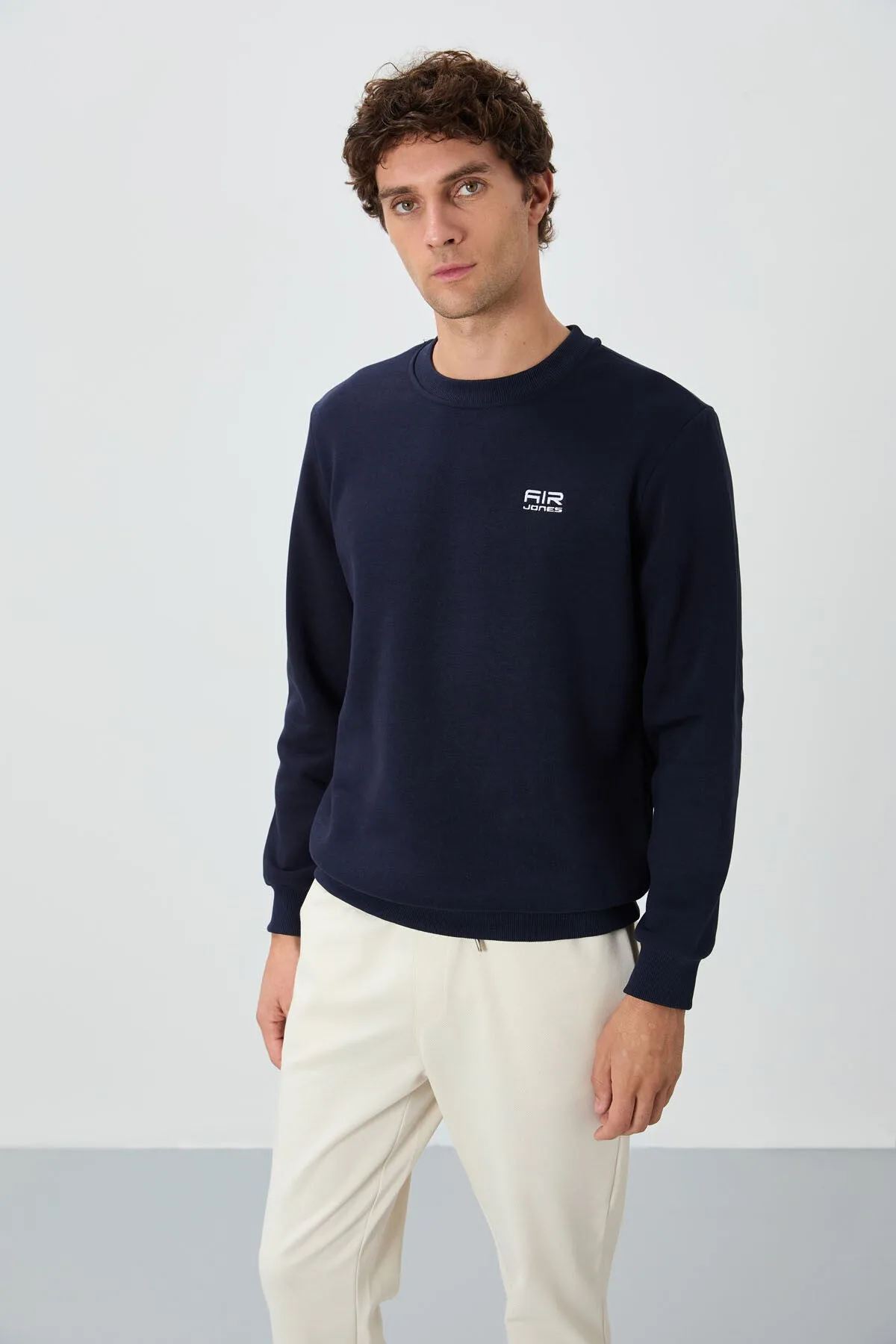 Omar Lacivert Şardonlu Erkek Sweatshirt - 88137 - Lacivert