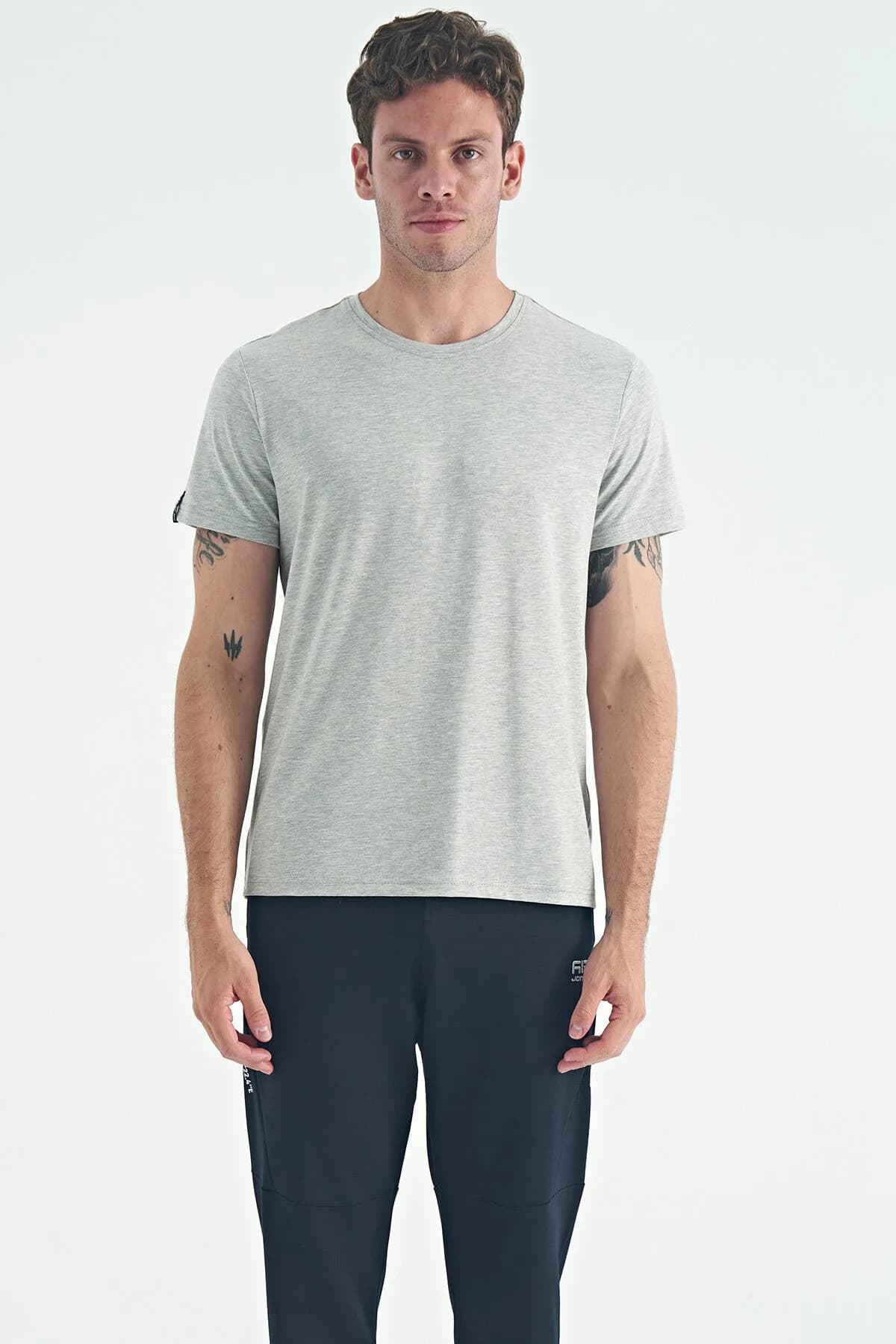 Calvin Gri Melanj Basic Erkek T-Shirt - 88245 - G1 melanj