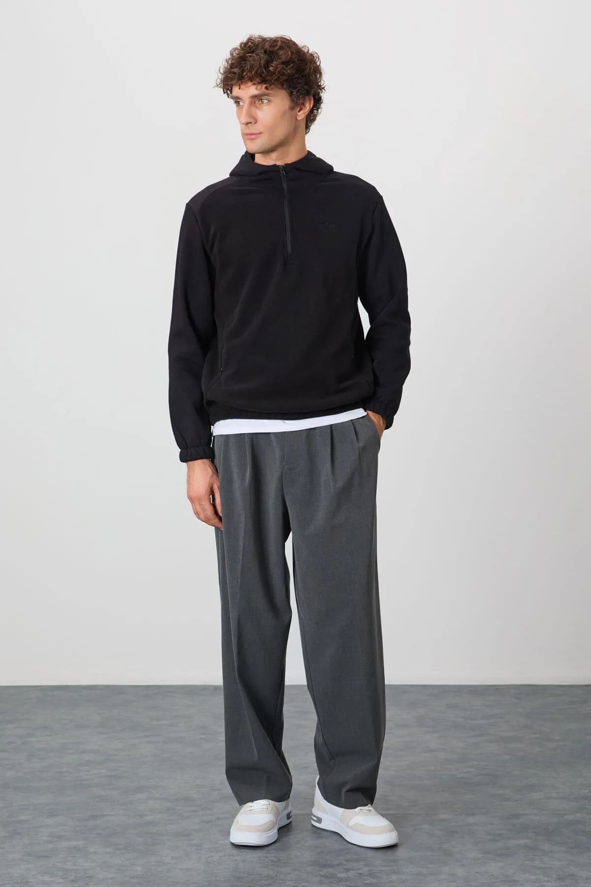Ruby Siyah Standart Kalıp Polar Erkek Sweatshirt - 88300 - Siyah