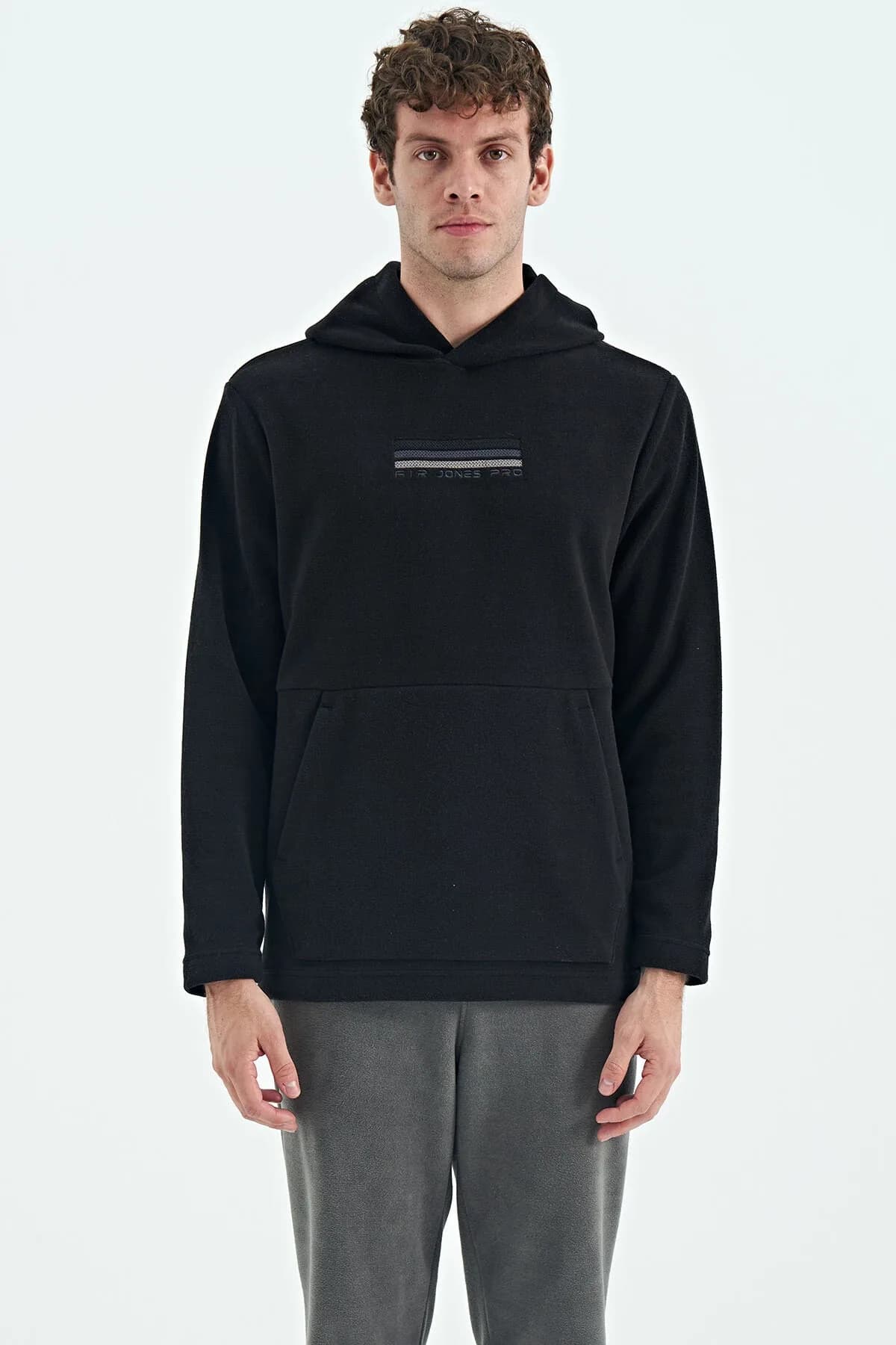 Hern Siyah Erkek Polar Sweatshirt - 88301 - Siyah