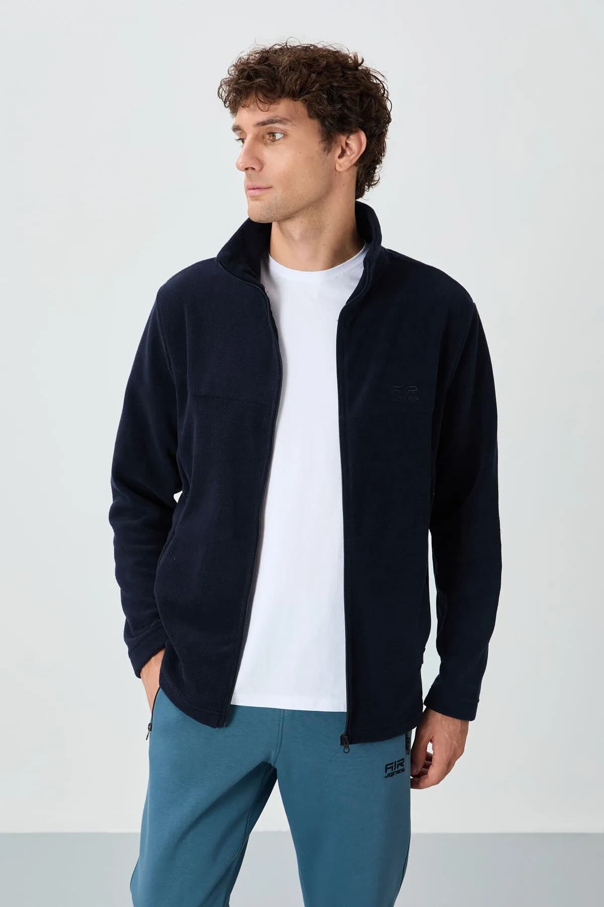 Hardy Lacivert Standart Kalıp Polar Erkek Sweatshirt - 88299 - Lacivert