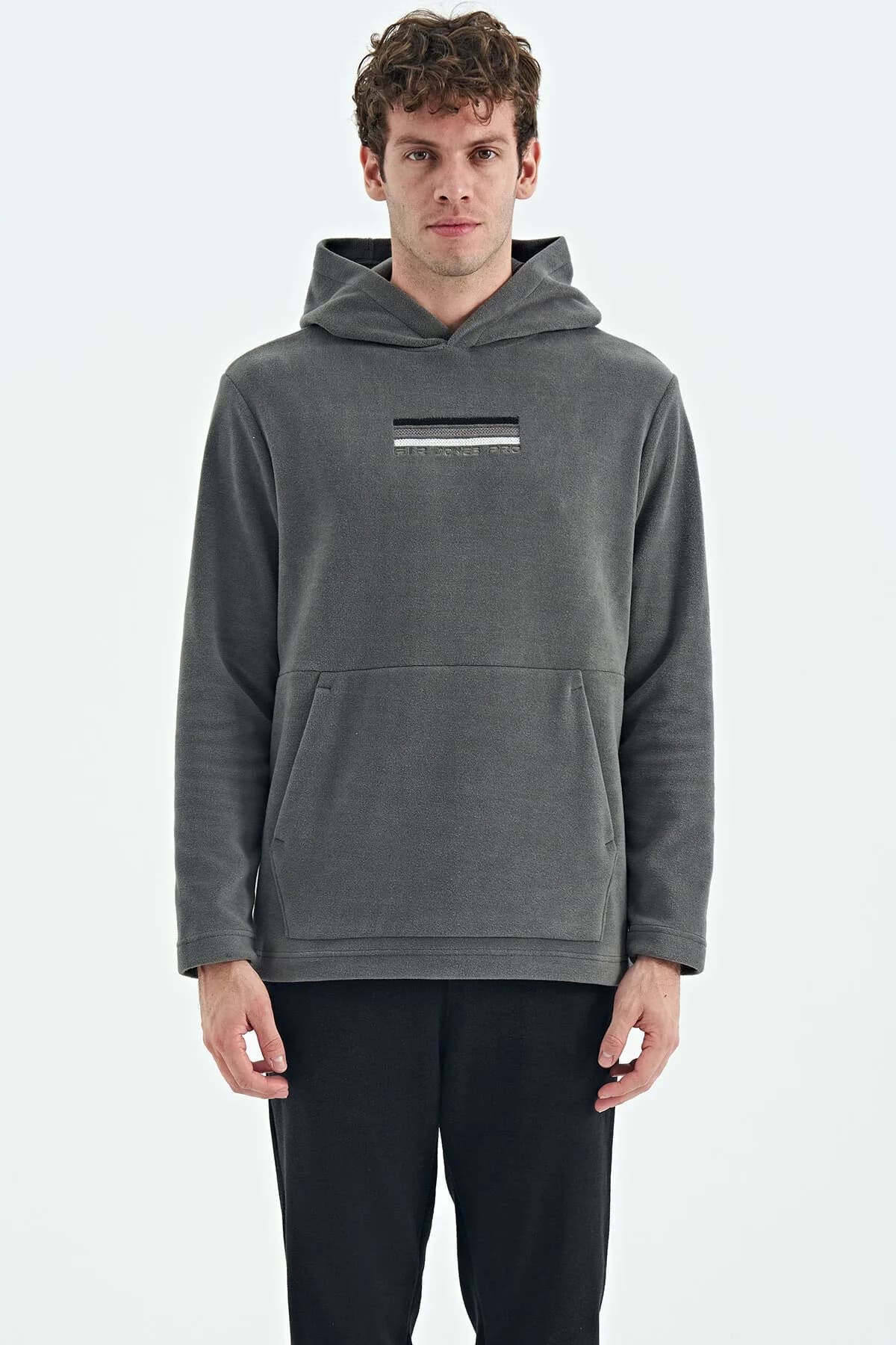 Hern Koyu Gri Erkek Polar Sweatshirt - 88301 - Koyu gri