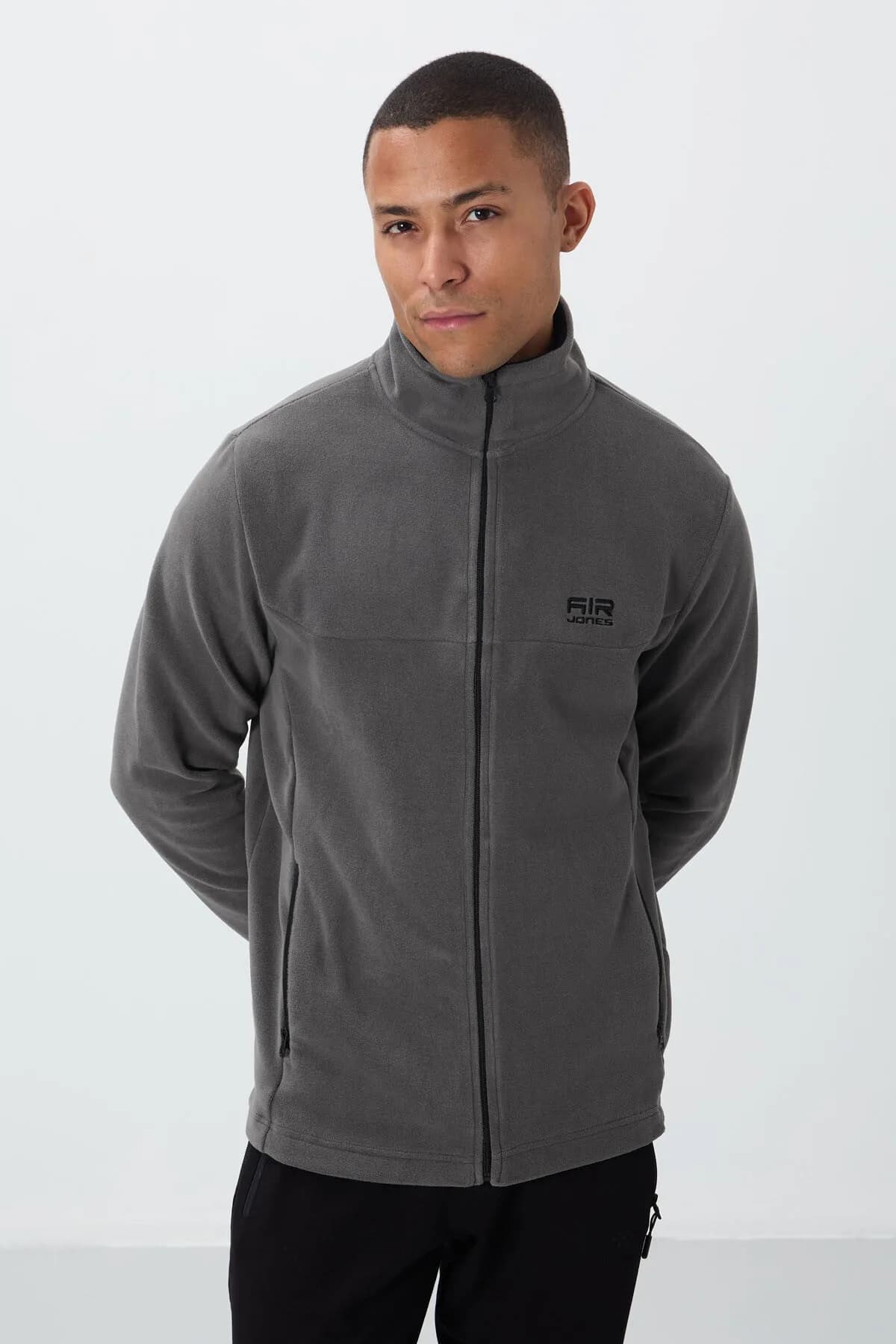 Hardy Koyu Gri Standart Kalıp Polar Erkek Sweatshirt - 88299 - Koyu gri