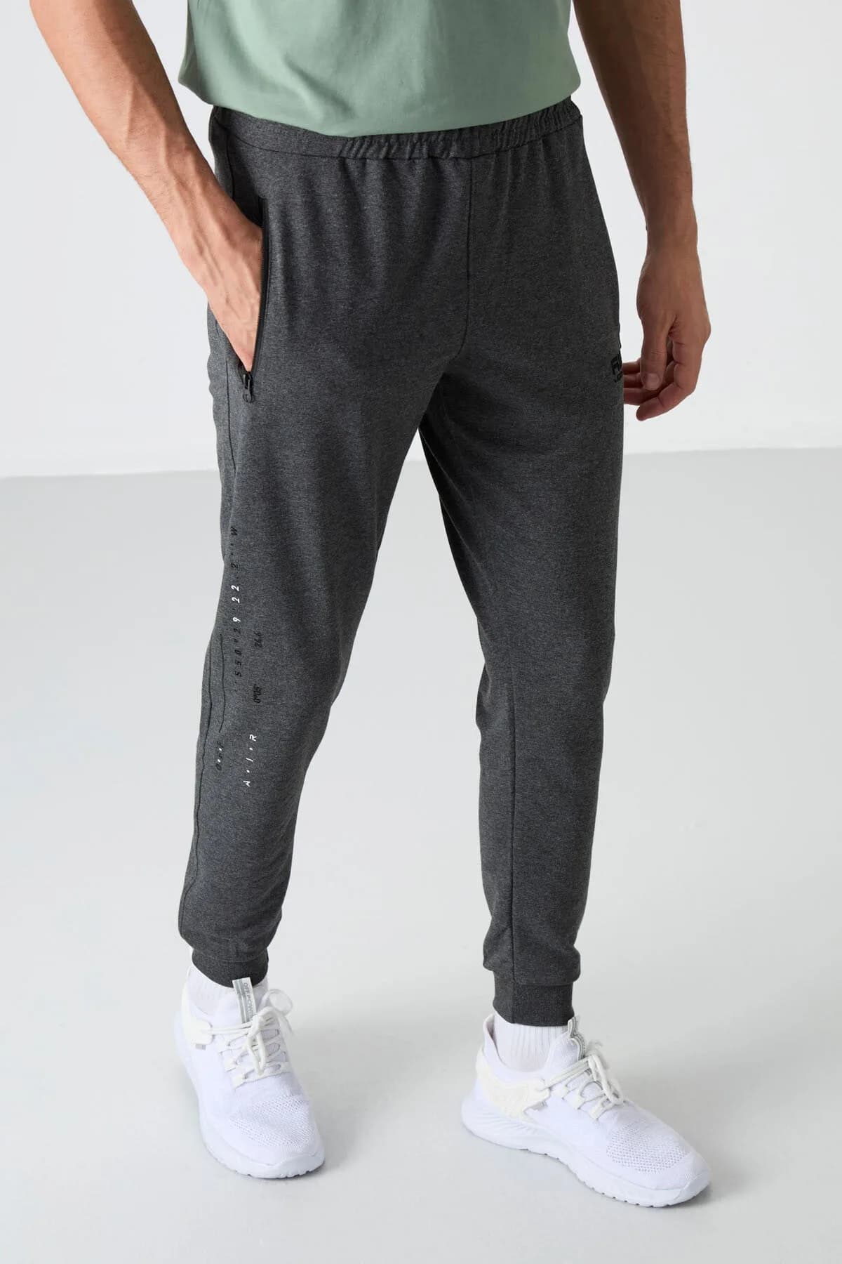 Rory Antrasit Melanj Jogger Erkek Eşofman Alt - 84909 - Antrasıt melanj