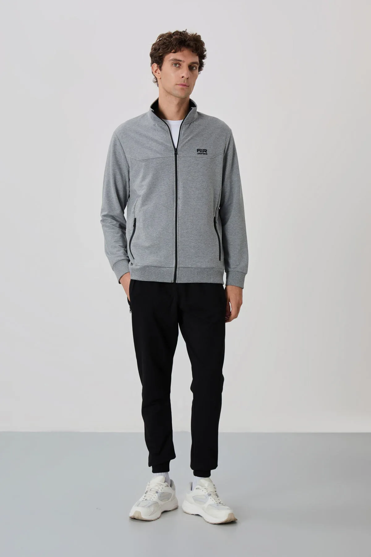 Anton Gri Melanj - Siyah Jogger Eşofman Takım - 85178 - Gb melanj/siyah